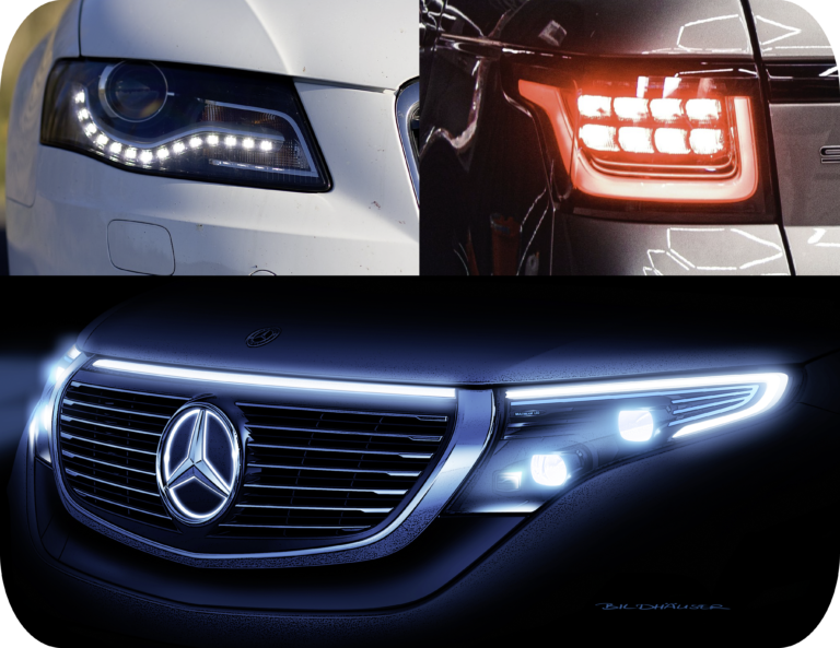 Pattern glare, non-uniformity, and automotive lamp configurations